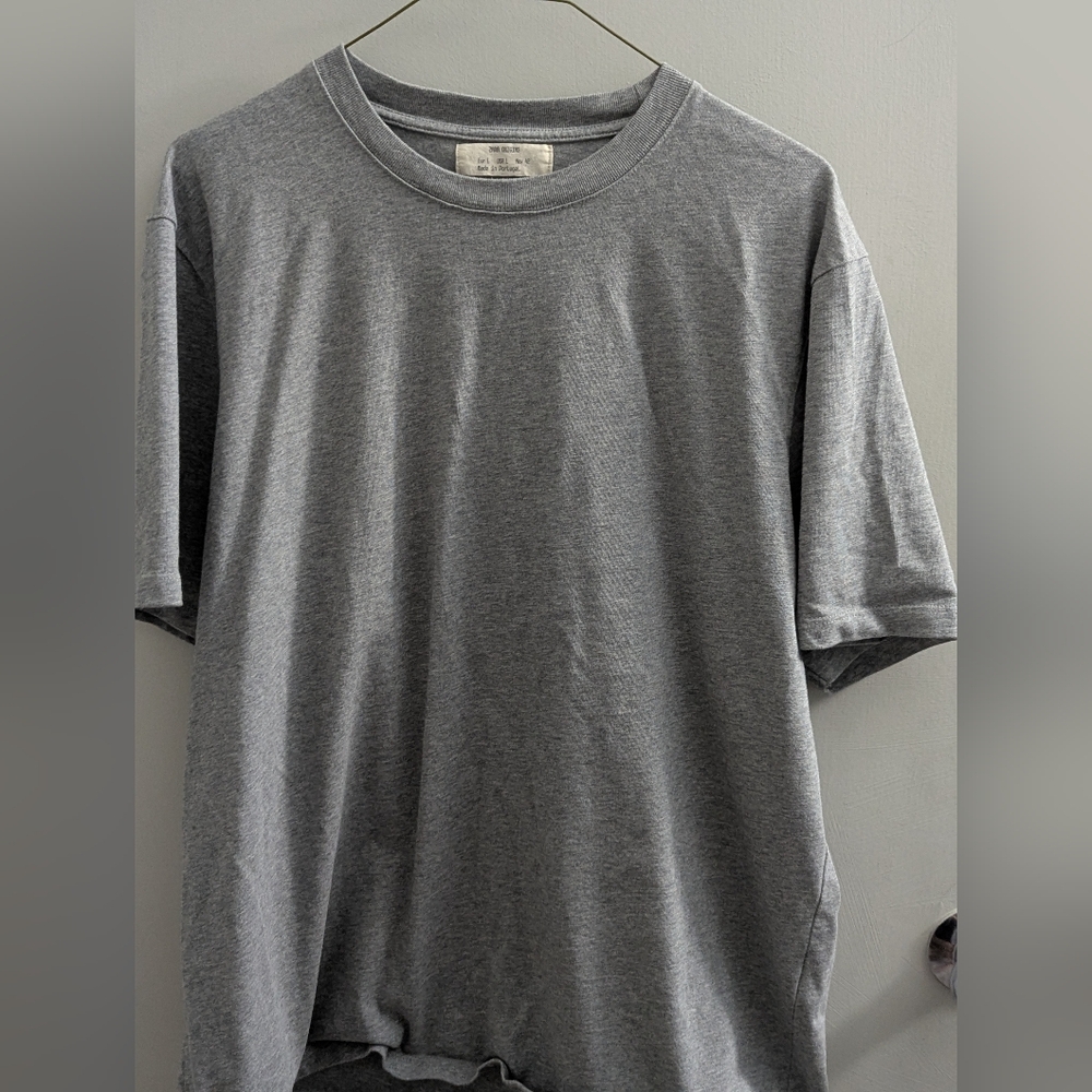 Zara Origins Men's Large EUC Gray Heathered Short Sleeve Tee Gym Crewneck Norm